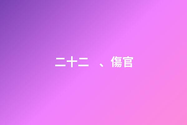 二十二、傷官